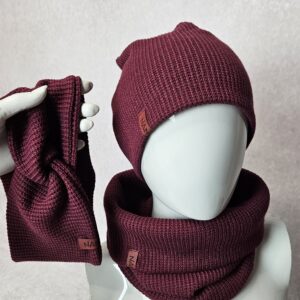 Zestaw czapka, komin, opaska