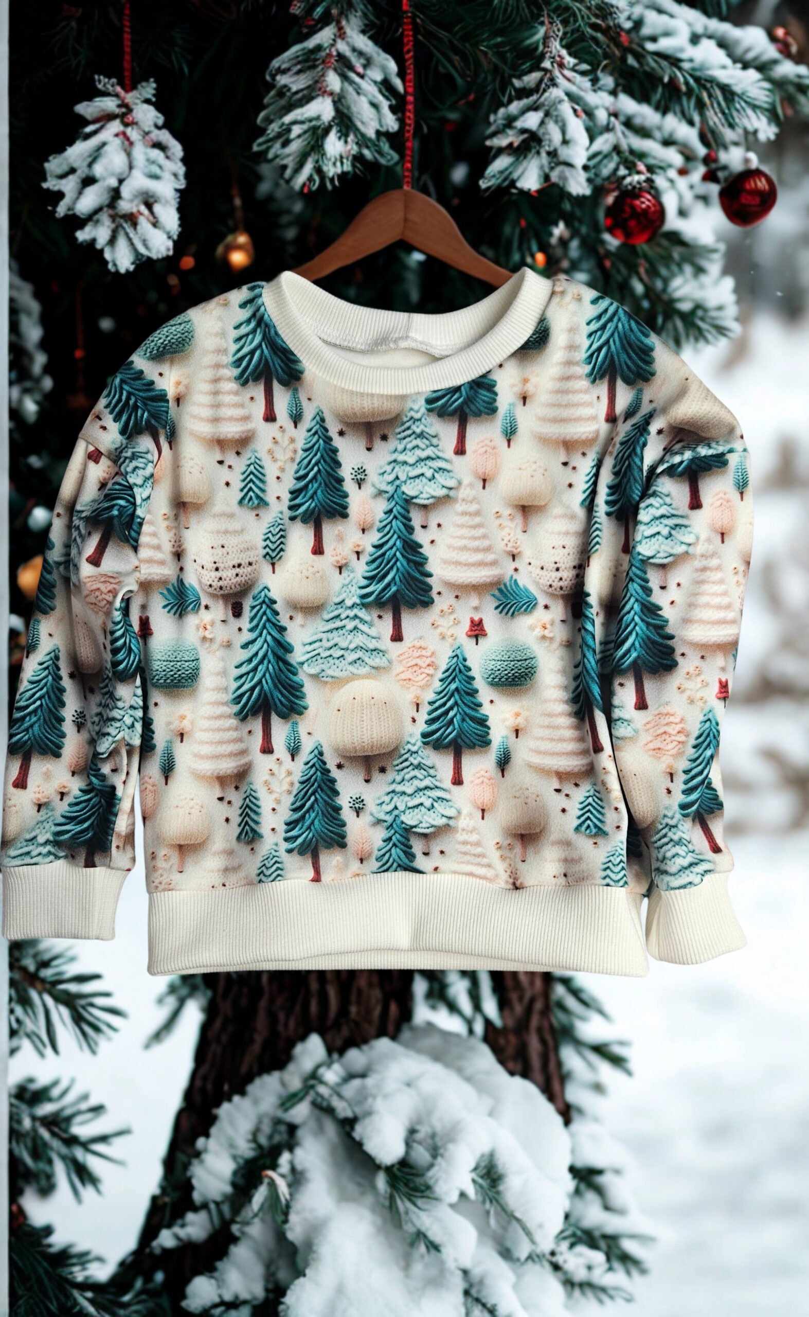 Bluza świąteczna choinki r.98