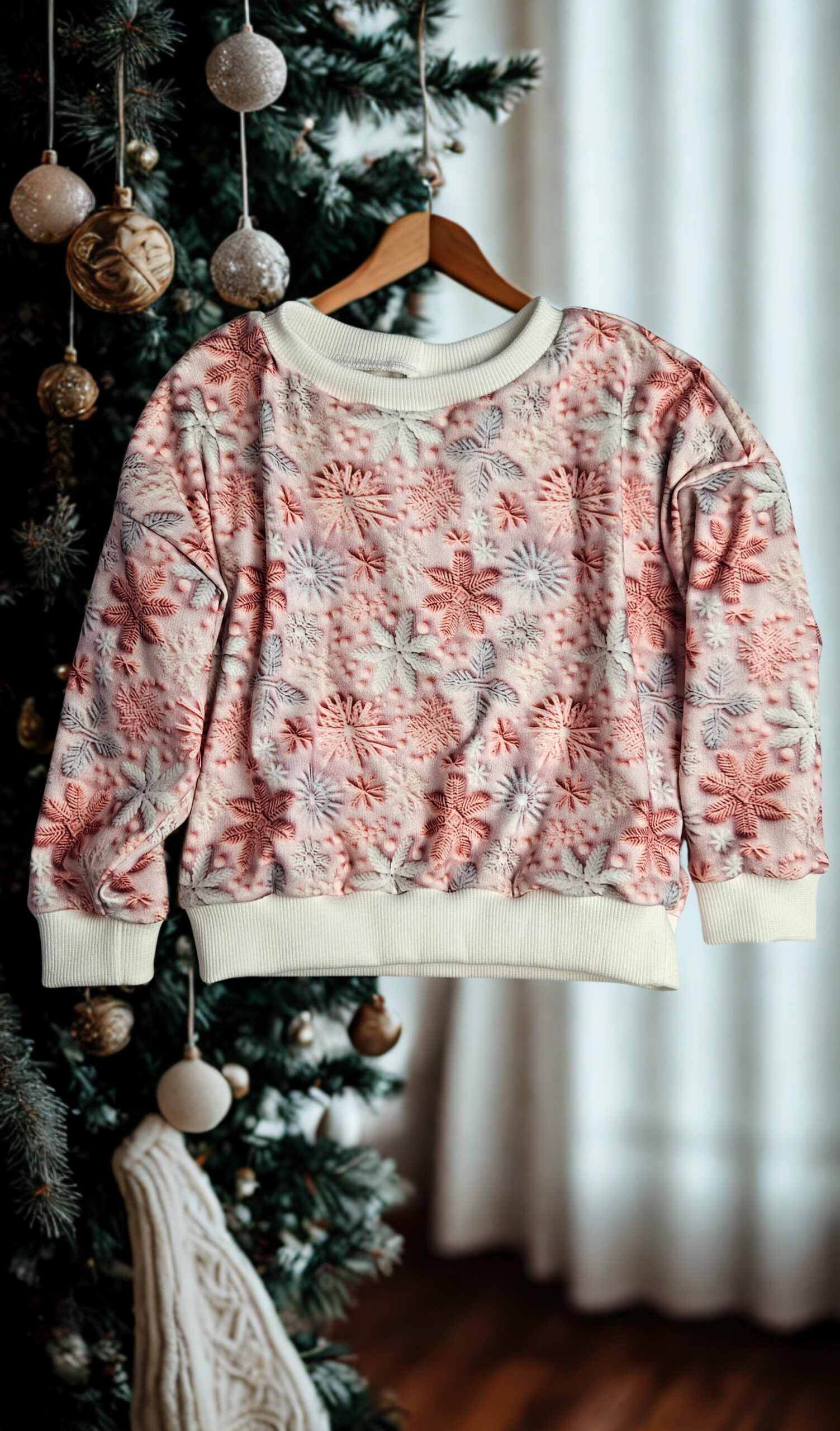 Bluza świąteczna śnieżynki r. 98